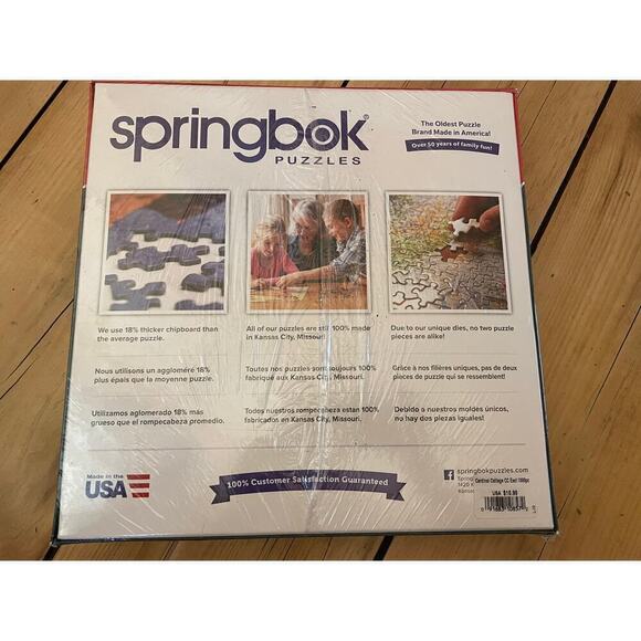 NEW! Springbok 1000 piece puzzle. Cardinal Cottage. Winter. Christmas. birds - Picture 2 of 2